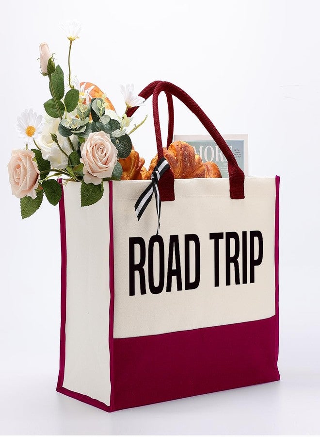 EDCTO Canvas Tote Bag, Cotton Canvas Tote Bag, Creative Gifts for Women Friend Her, Canvas Tote Bags for Women, Womens Weekend Bag, Gift for Road Trip Camping Picnic Beach Travel Vacation Short Trip A - Image 3